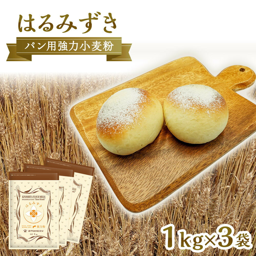 【ふるさと納税】パン用 強力小麦粉「はるみずき」1kg×3袋 | 食品 加工食品 小麦 小麦粉 粉 パン用 強力小麦粉 穀物 こむぎ こむぎこ 人気 おすすめ 香川県 坂出市 送料無料
