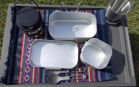 戦闘飯盒3形 アウトドアで炊く・焼く・蒸す・煮るができる便利調理器具 2合炊き F7Z-1360