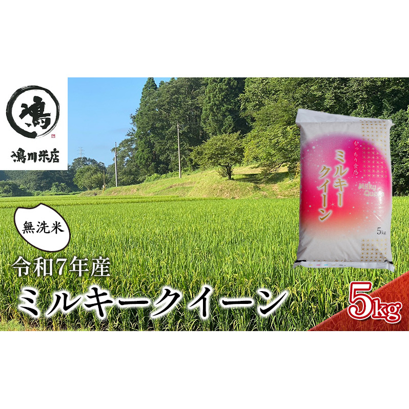 新米　令和7年 ミルキークイーン 乾式無洗米 5kg 【お米 粘り もっちり おにぎり お弁当】 千葉県 