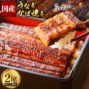 【4パック分け】鰻 国産 うなぎ かば焼き 2尾 小分け 約 320g うな藤《30日以内に出荷予定(土日祝除く)》千葉県 我孫子市  丑の日 炭火 鰻 ウナギ ギフト 真空パック タレ 山椒 冷凍 贈り物 プレゼント お祝い お取り寄せ ギフト