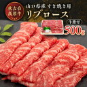 【ふるさと納税】山口県産　秋吉台高原牛　リブロースすき焼き用　500g_ 牛肉 肉 和牛 リブロース 国産 すき焼き用 ビーフ 山口県 高原牛 秋吉台 交雑種 黒毛和種 無角和種 和牛間交雑種 冷凍 グルメ 贈答 ギフト 500g 産地直送 【配送不可地域：離島】【1232609】