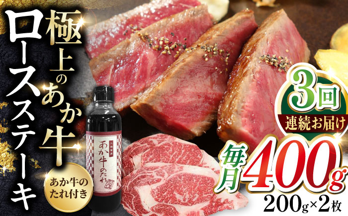 
【全3回定期便】熊本県産 あか牛 ロースステーキ セット 計400g ( 200g × 2枚 ) 冷凍 専用タレ付き あか牛のたれ付き 熊本和牛【有限会社 三協畜産】[YCG053] 66000 66,000 66000円 66,000円
