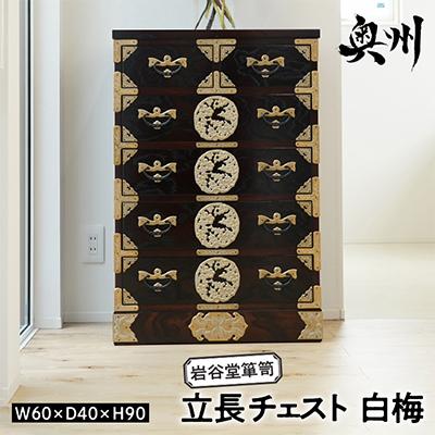ふるさと納税 奥州市 岩谷堂箪笥　立長チェスト 白梅　伝統工芸品 [AF014]