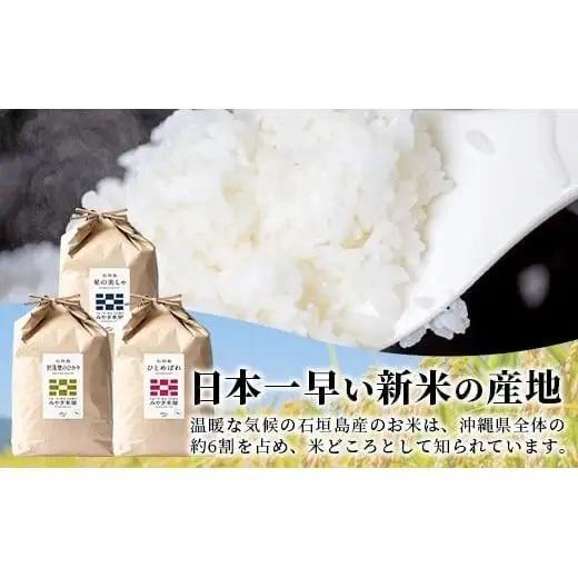 【定期便 3回】3ヶ月連続でお届け 星の美しゃ・於茂登のひかり・ひとめぼれ 5kg が毎月交互に届く(合計15kg)  石垣島産 MK-8