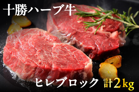 十勝ハーブ牛 ヒレブロック 牛肉 赤身 ＜計2kg＞｜ヒレ肉 キャンプ アウトドア BBQ 北海道産