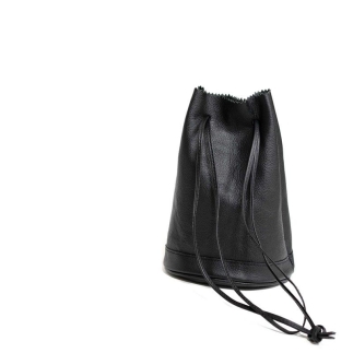 【レザー巾着】Drawstring bag　カラー：Black