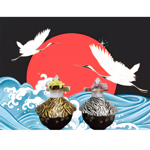 和紙人形 華姫(R) 限定虎柄 コデマリ 飛沫防止食器カバー 2個 セット 桐和紙 食器カバー 蓋 フタ ふた おしゃれ かわいい 抗菌 除湿 キッチン小物 衛生用品 雑貨 生活雑貨 日用品 伝統工芸