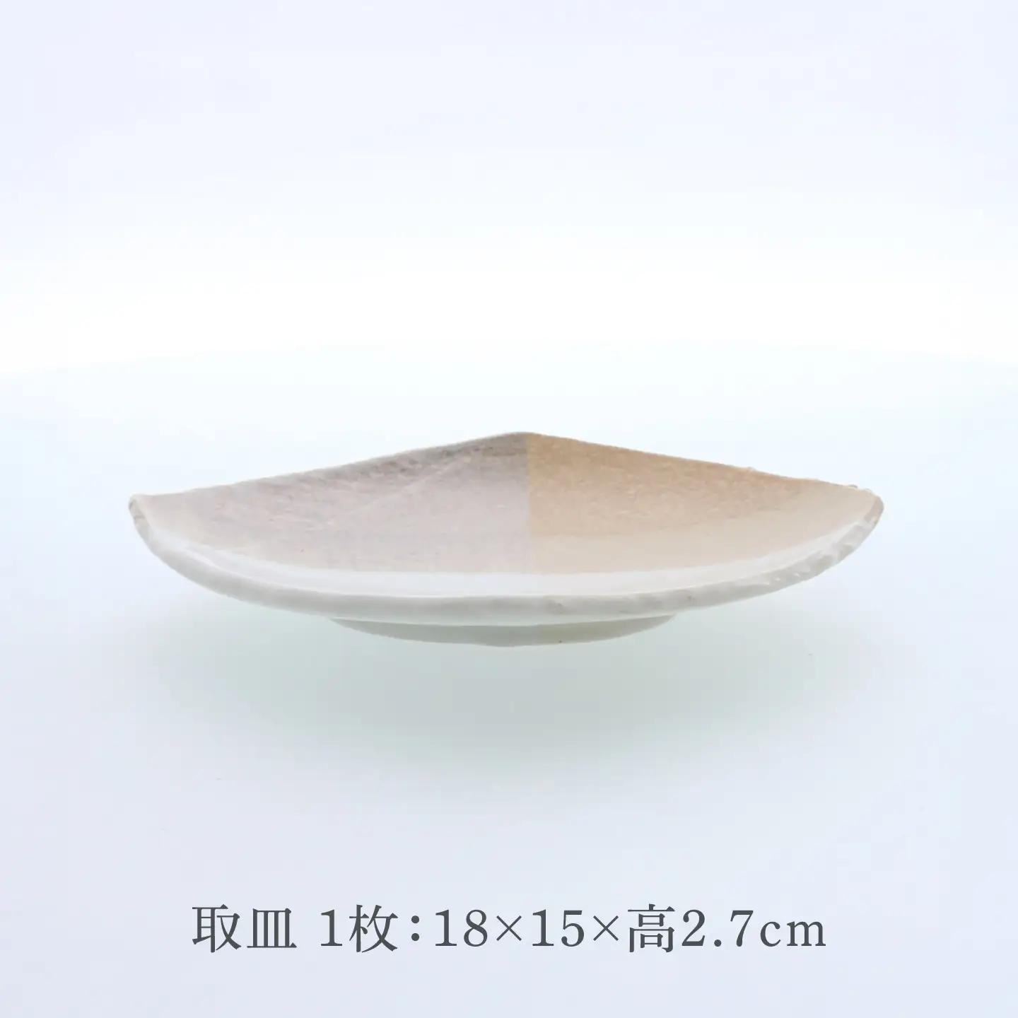 【美濃焼】山びこ 角櫛目型 5.5平鉢 ＆ 取皿 各1枚 合計2枚セット【カネ定製陶】プレート 食器セット 和食器[MEI329]