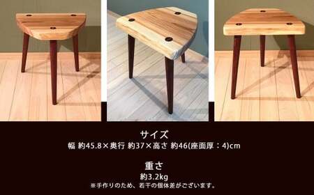 リノベーション家具 (HIME Re 家具)「おむすびスツール」廃棄される無垢座卓＋愛媛産杉 家具職人手づくり【TOKI家具館メンテナンス】