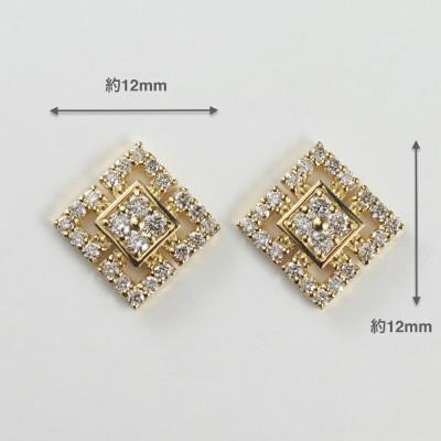 ふるさと納税 山梨県 【山梨県】【ジュエリーK18】 square/スクエア ピアス |  | 01