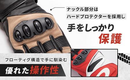 【デグナー】レーシンググローブ　ブラックーベージュ[RG-11]【サイズL】