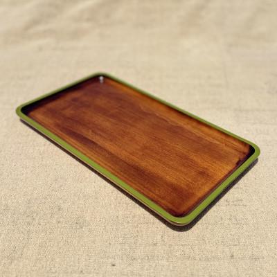 ふるさと納税 香川県 【香川漆器】35cm長角サービス盆 スリ漆 渕オリーブ