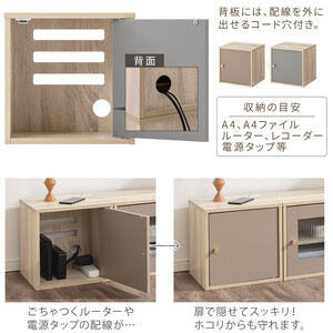 【完成品でお届け】木製キューブボックス〔幅35cm・木製扉タイプ〕（グレー）キューブボックス 扉付き 引き出し 収納棚 ガラス キューブラック 扉 スリム 本棚 フラップ扉 コード穴 チェスト cd 