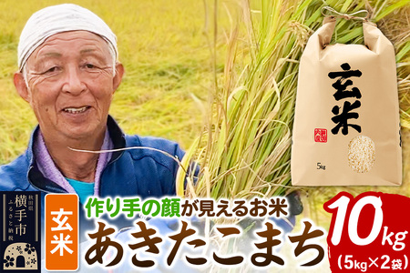 忠さん農園 作り手の顔が見えるお米 秋田県横手市産 あきたこまち 玄米 10kg（5kg×2袋）