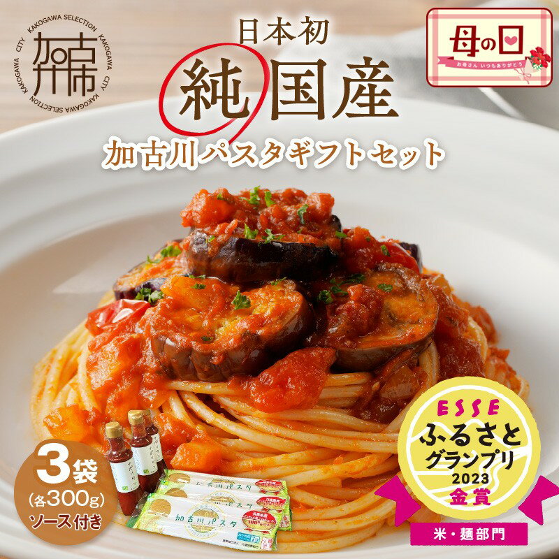 【ふるさと納税】＼母の日／加古川パスタギフトセット《 パスタ 乾麺 国産小麦 国産 ギフトセット 詰め合わせ プレゼント 贈り物 スパゲッティ パスタソース ナポリタン ピザソース アレンジ 保存食 麺 加古川市 八幡営農 オーマイ 》