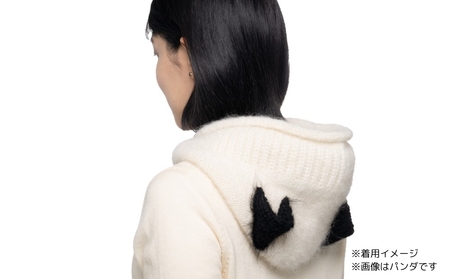 フワフワニット耳付きフード (種類：グレー猫)