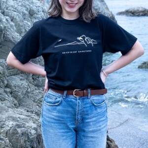 「知床トコさん」×久米繊維　コットンTシャツ　双眼鏡柄/黒　XLサイズ　半袖【配送不可地域：離島・沖縄県】【1634956】