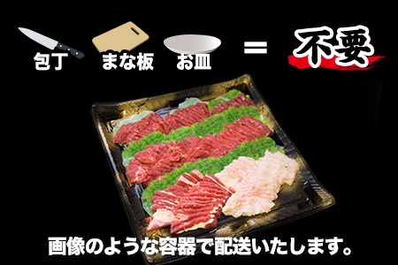 馬刺しの皿盛り(スライス)640g【熊本肥育】 赤身400g/フタエゴ120g/コーネ120g(タレ5ml×6袋) 《30日以内に出荷予定(土日祝除く)》