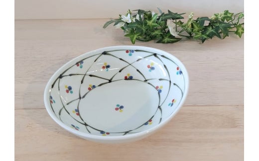 伊万里焼 花かご三方鉢 165-H1061