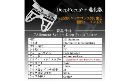 K-010-BL Deep Focus 7Δ(セブンデルタ)ゴルフパター(1本：Black)【Deep Focus】霧島市 ゴルフ ゴルフパター パター センターシャフト ゴルフ用品 名入れ スポーツ