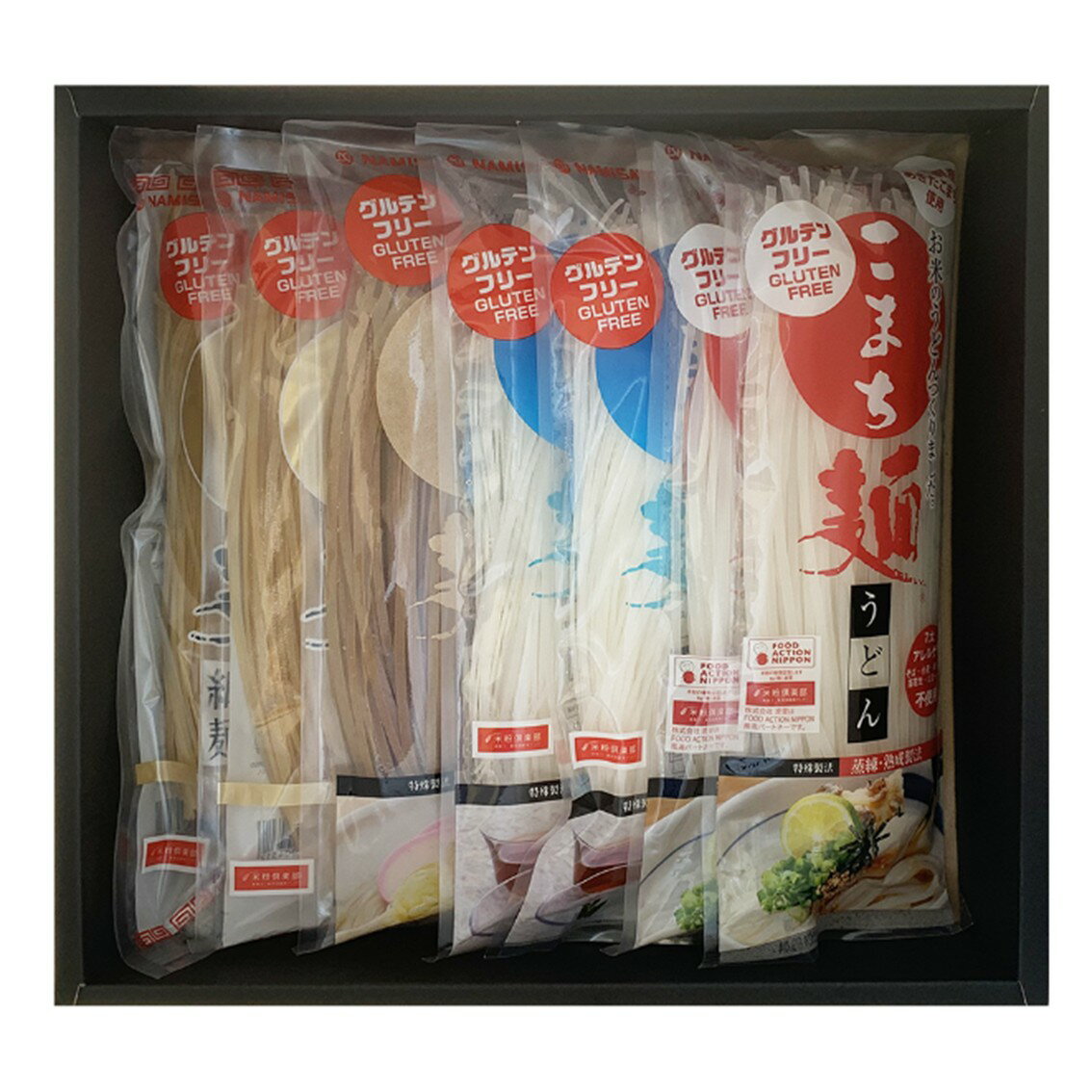 【ふるさと納税】こまち麺 ギフトセット 5種 うどん 素麺 玄米うどん ラーメン 平打麺 細麺 グルテンフリー 秋田県産 あきたこまち お米 を使った 麺 乾麺【(株)波里】[L6-15501]