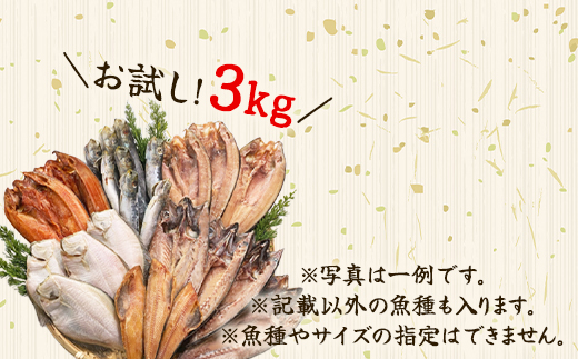 【2025年8月下旬発送】訳あり 干物・切身 セット 3kg お試し 