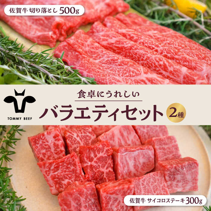 【牧場直送】佐賀牛 食卓にうれしいバラエティ セット（切り落とし 500g＆サイコロステーキ 赤身＆霜降り食べ比べ 300g）【有限会社佐賀セントラル牧場】 [IAH201]