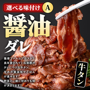 No.1248-A 牛タン(醤油ダレ・500g×2袋) 牛肉 牛タン 味付き牛タン 簡単調理 時短 炒めるだけ おつまみ 惣菜 訳あり【末永商店】