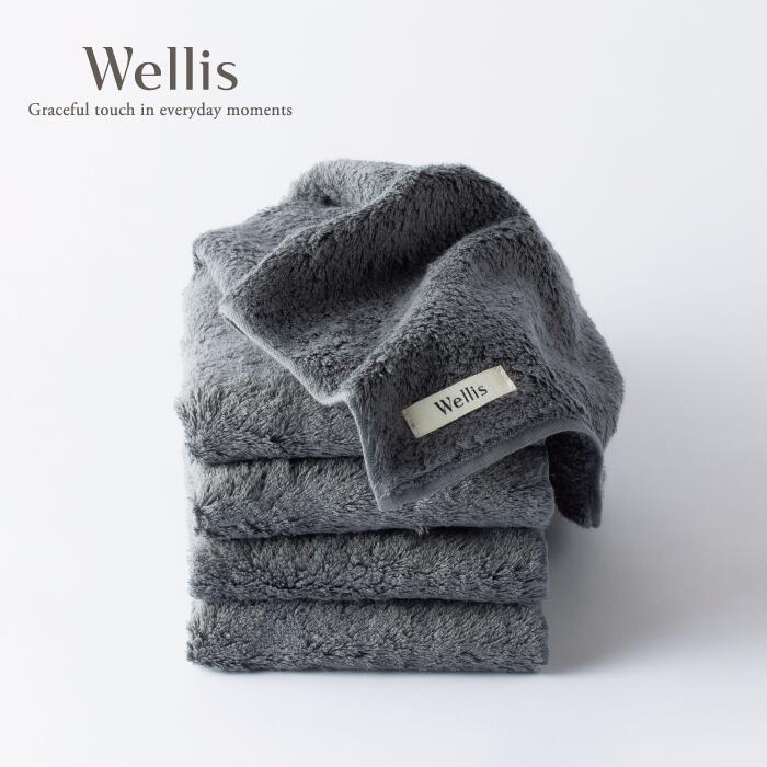 【ふるさと納税】Wellis【極上の肌心地】ウォッシュタオル4枚 グレー（009_5125）