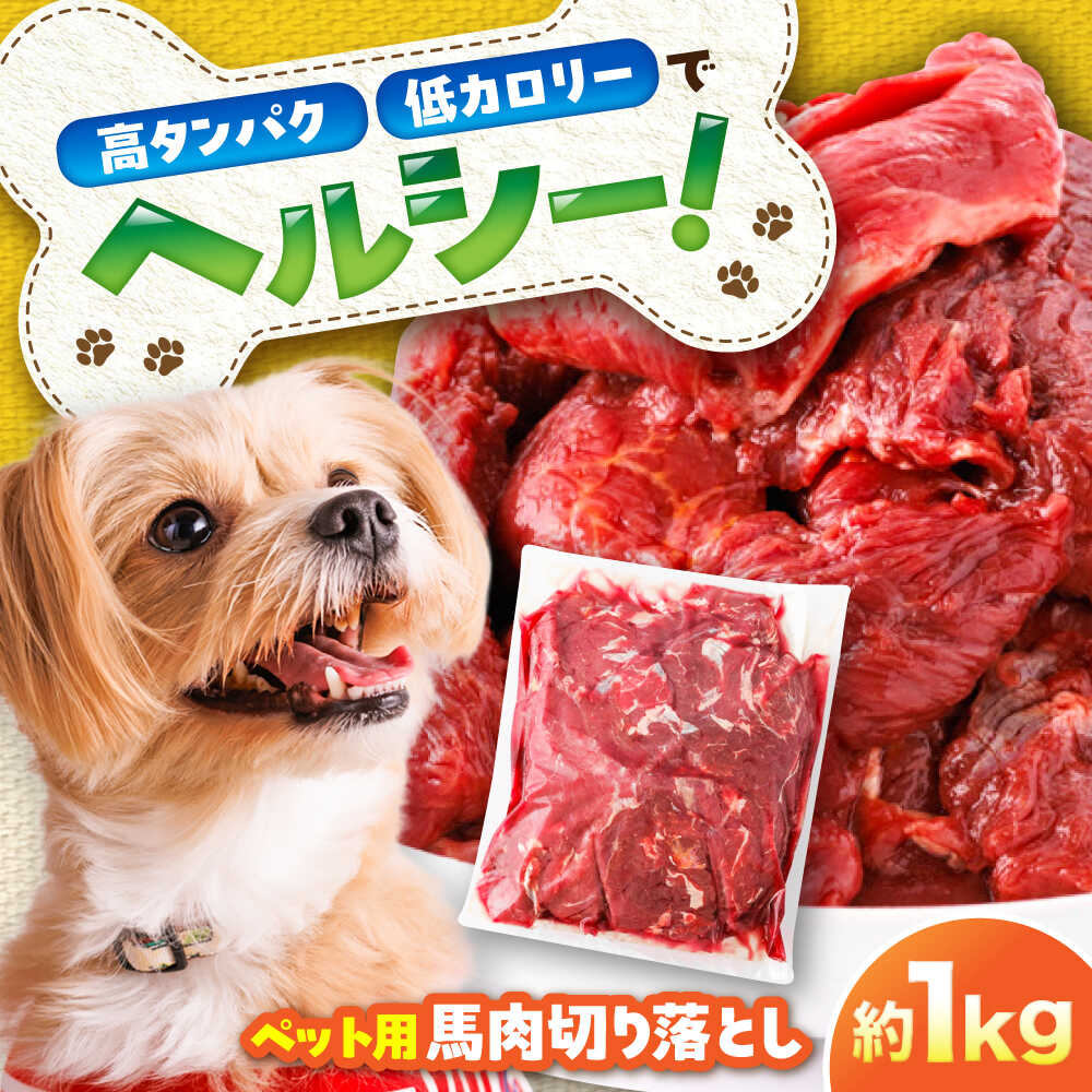 【ふるさと納税】国内加工 ペット用 馬肉 切り落とし 約1kg / ペットフード ドッグフード 愛犬 馬肉 生食 加熱 ペット用 【五右衛門フーズ】[BHCY053]