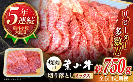 【全6回定期便】【葉山牛】750g　焼肉用ミックス（ロース、モモ、カルビ等） ／ 牛肉 黒毛和牛 神奈川県 特産品【葉山牛ステーキレストラン 角車】[ASBD032]