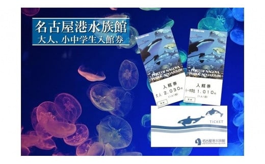 
名古屋港水族館入館券（大人、小中学生入館券）
