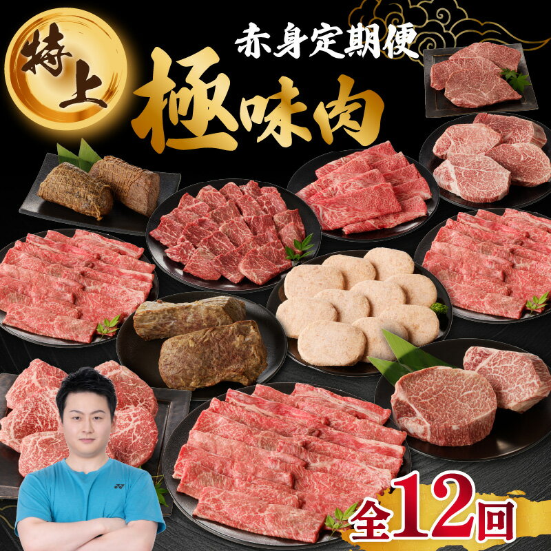 【ふるさと納税】【特上】佐賀牛-赤身-極味肉定期便（全12回）／ 定期便 12回 高級 赤身 肉 牛肉 佐賀牛 黒毛和牛 ステーキ ヒレ モモ すき焼き しゃぶしゃぶ 薄切り スライス 焼肉 A4 A5 ハンバーグ ローストビーフ 国産 佐賀県 玄海町【★ 観光大使 おすすめ ★】