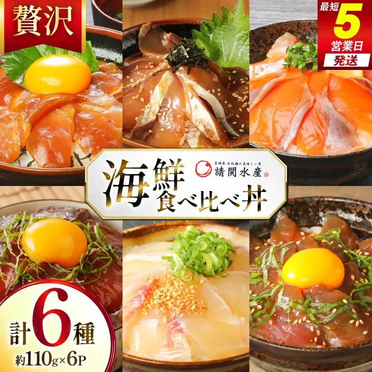 海鮮丼 食べ比べ 約110g 6種セット 海鮮丼