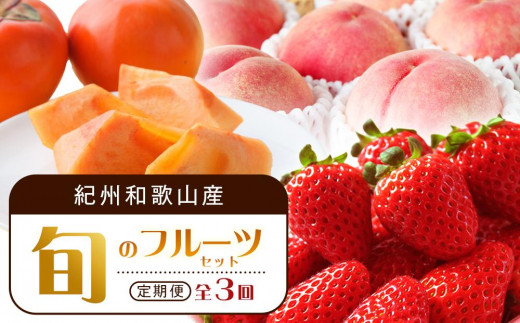 
                  【2・7・11月 全3回】紀州和歌山産旬のフルーツセット（いちご・桃・富有柿）定期便 【魚鶴商店】【UT69】
                