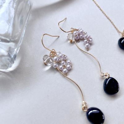 ふるさと納税 長岡京市 Agaroハンドメイド誕生石のピアス&ネックレス(ガーネット) おまかせデザイン2点SET |  | 03