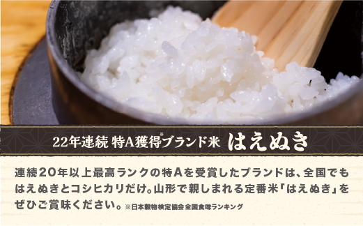 令和7年産 玄米 毎月定期便 はえぬき 10kg×3回 配送開始時期選べる 2025年産 山形県尾花沢市産 送料無料 ja-hagxa10-tm