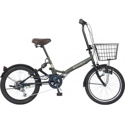 ふるさと納税 四日市市 パンクしないオリタタミ自転車20型6段変速リアサス付　カーキ