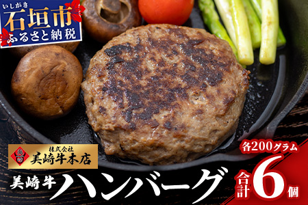 美崎牛ハンバーグ200g×6個  (tokyoFMで紹介された美崎牛です！♪) O-5