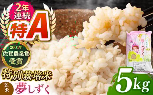 【特別栽培米】令和7年産 ももちゃんちのお米 夢しずく ( 一等米 ) 玄米 5kg 【ももさき農産】 [HCG006]