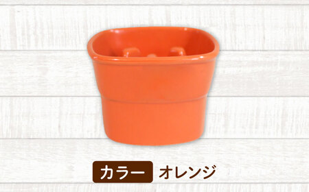 美濃焼　陶器製ペット用フードボウル【早食い防止 高台フードボウル(大/オレンジ)pet111】【1427440】