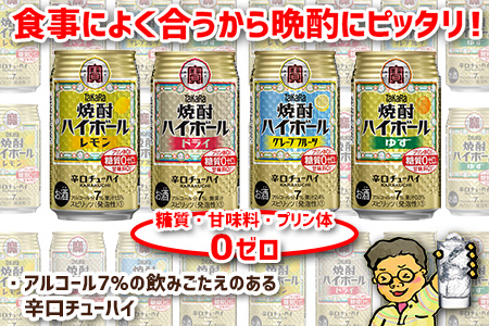 ＜TaKaRa焼酎ハイボール レモン/ドライ/グレープフルーツ/ゆず 350ml×24本（4種×6本）＞翌月末迄に順次出荷【c687_mm_x3】