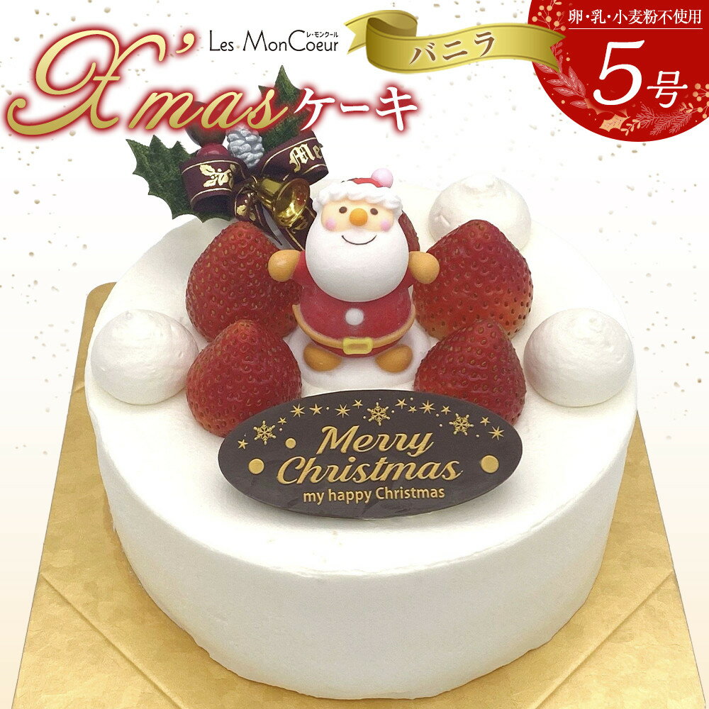 【ふるさと納税】【先行予約】クリスマスケーキ・バニラ【卵・乳製品・小麦粉不使用】 5号（15cm） | クリスマス 菓子 おかし スイーツ デザート 食品 人気 おすすめ 送料無料 アレルギー