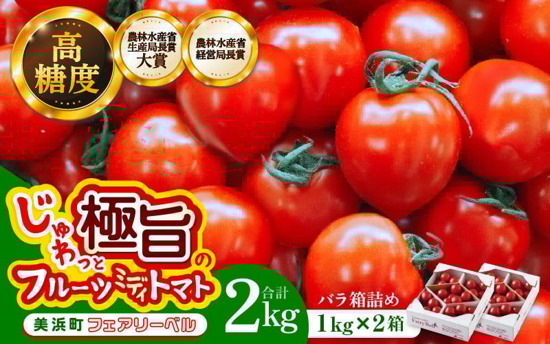 
            じゅわっと極旨のフルーツミディトマト 約2kg (1kg×2箱）幸せ寄附額【とまと トマト フルーツトマト ミディトマト ミニトマト トマトジュース 野菜 やさい 人気 新鮮 産地直送 甘い 高糖度 食べやすい リコピン ビタミン ダイエット 美容 美肌 】 [m37-a021]
          