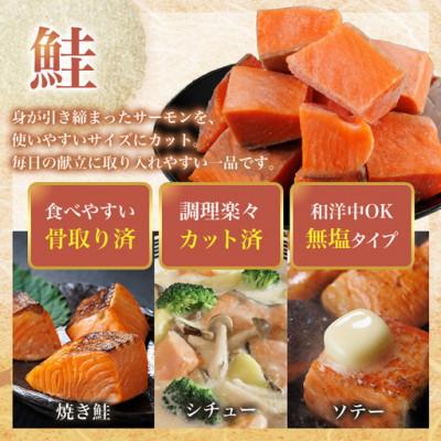 ふるさと納税 門川町 【毎月定期便】骨取りさば切身と鮭カットのセット(総重量約8.1kg)サーモン切り落とし付き全6回 |  | 01