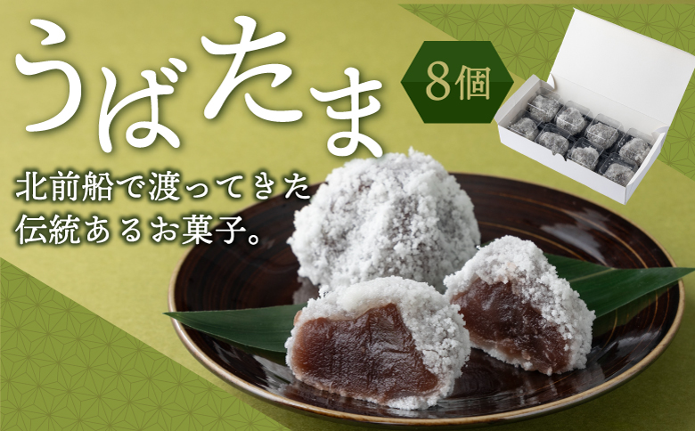うばたま 8個 小分け 個別 北洋堂 モチモチ食感 求肥製法 あんこ こしあん 餡 こし餡 お菓子 老舗 銘菓 和菓子 スイーツ お茶請け おもてなし おやつ お取り寄せ グルメ 北海道 松前町 MATH003