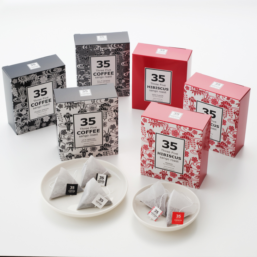 ＜35COFFEE＞コーヒー＆ハイビスカスティ 6箱入セット定期便 3カ月コース