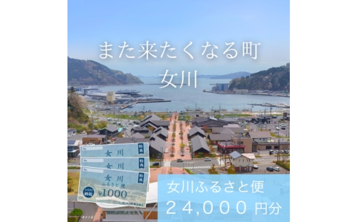 「女川ふるさと便」1000円分×24枚【1674174】