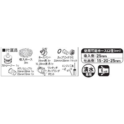 ふるさと納税 長岡京市 エンジンポンプ　SEV-25FR　ハイデルスポンプ　口径25ミリ　ミニ4サイクル　8m洗浄ホース付き |  | 03