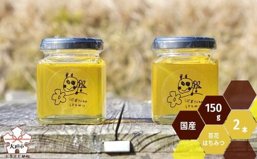 
岐阜県上石津産・河本さんちのはちみつ(それぞれ異なる種類の百花はちみつ)150g×2本
